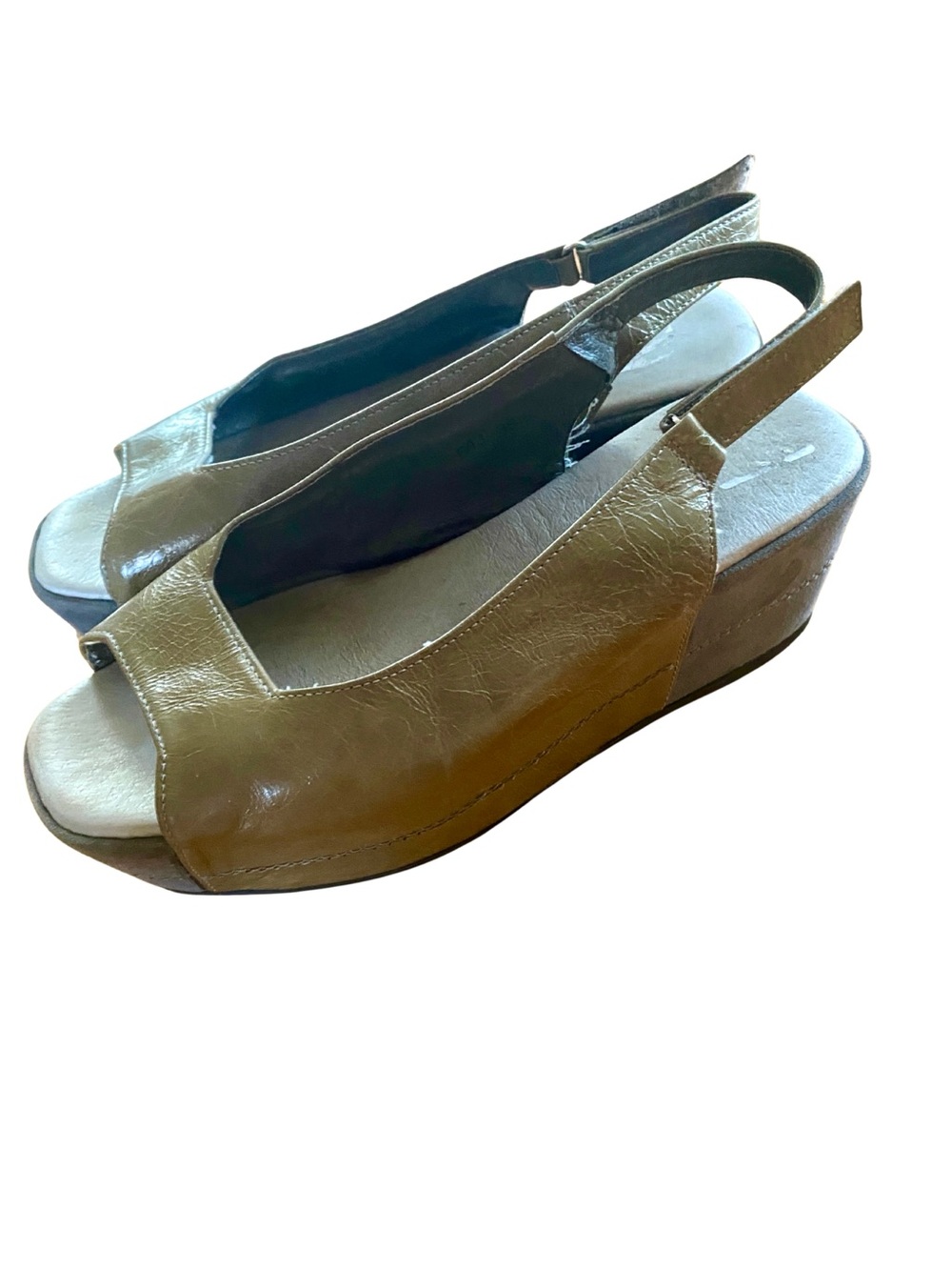 Antelope Collection Wedge Platform Sandals Olive green 38EU 7-7.5US